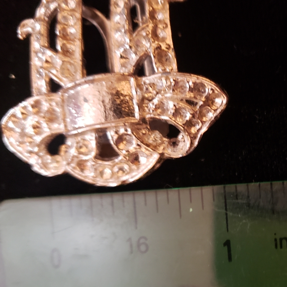 Stunning Vintage Art Deco Rhinestone Dress Clip (c. 1930s) - Picture 9 of 9